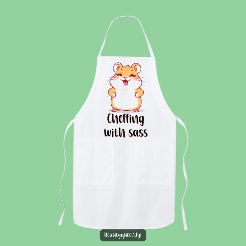 Funny Hamster Pose Apron: Giggling Paws Kitchen Gift for Playful Cooks