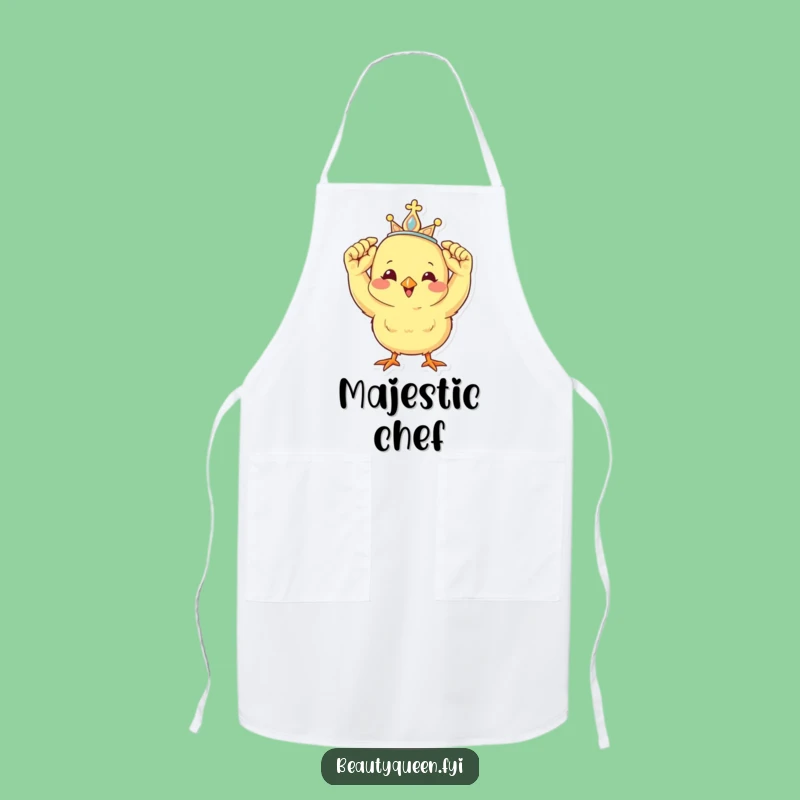 Funny Chick Tiara Apron: Cheerful Chef Royal Style - Kitchen Gift