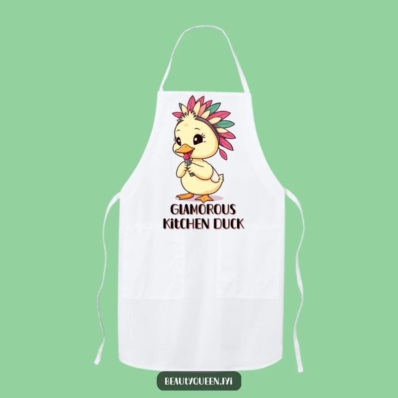 Funny Duckling Chef Apron: Humorous Lipstick Bird Kitchen Accessory Gift
