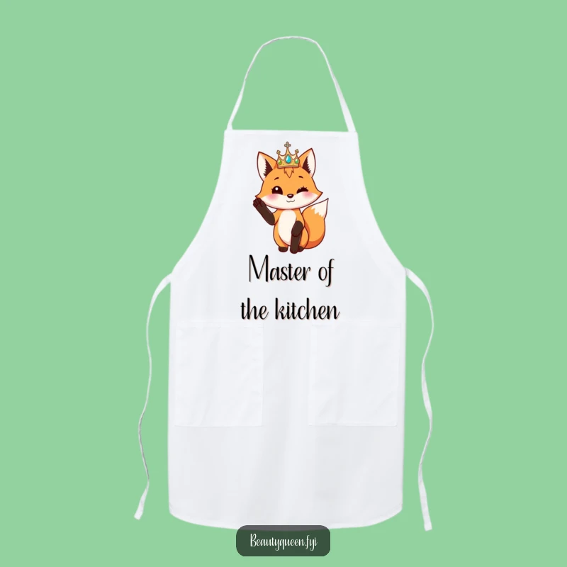Funny Fox Royalty Apron: Crowned & Chic, Perfect Funny Gift