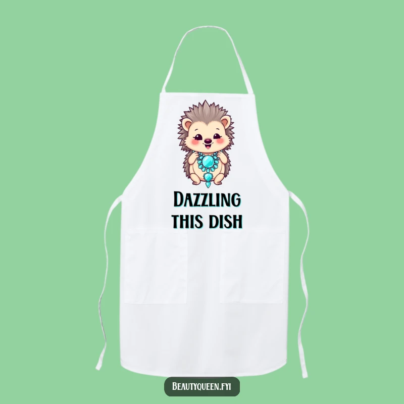 Funny Hedgehog Necklace Apron: Glamorous Chef, Hilarious Cooking Gift