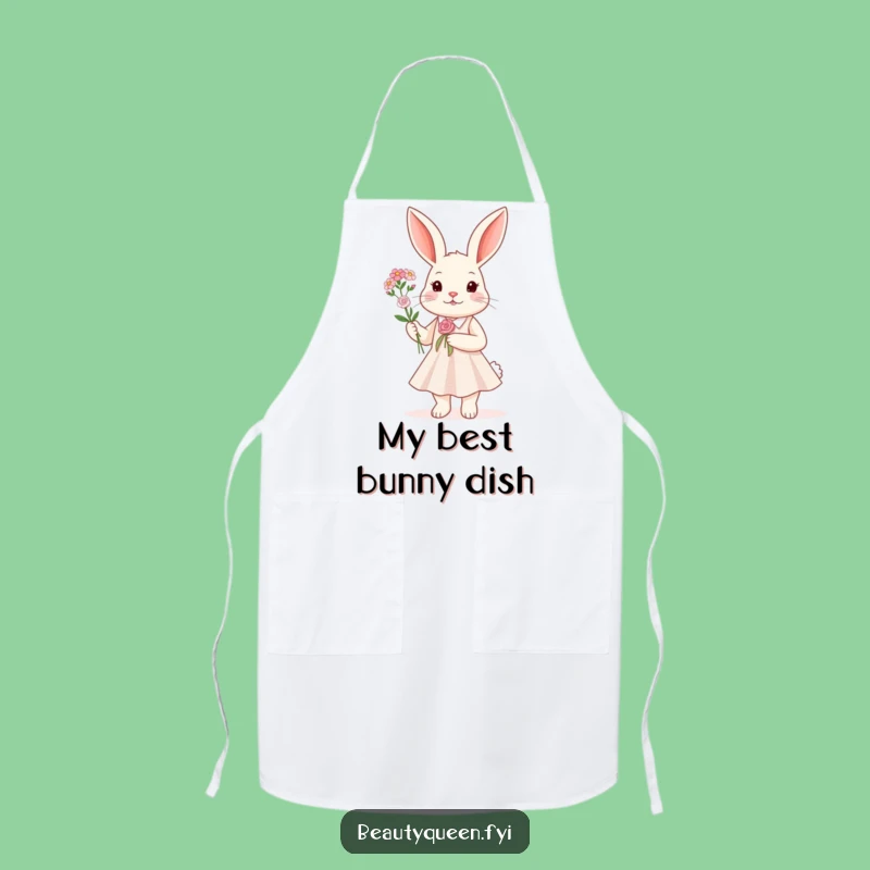 Funny Rabbit Sparkle Dress Apron - Chic Kitchen Fun & Floral Gift