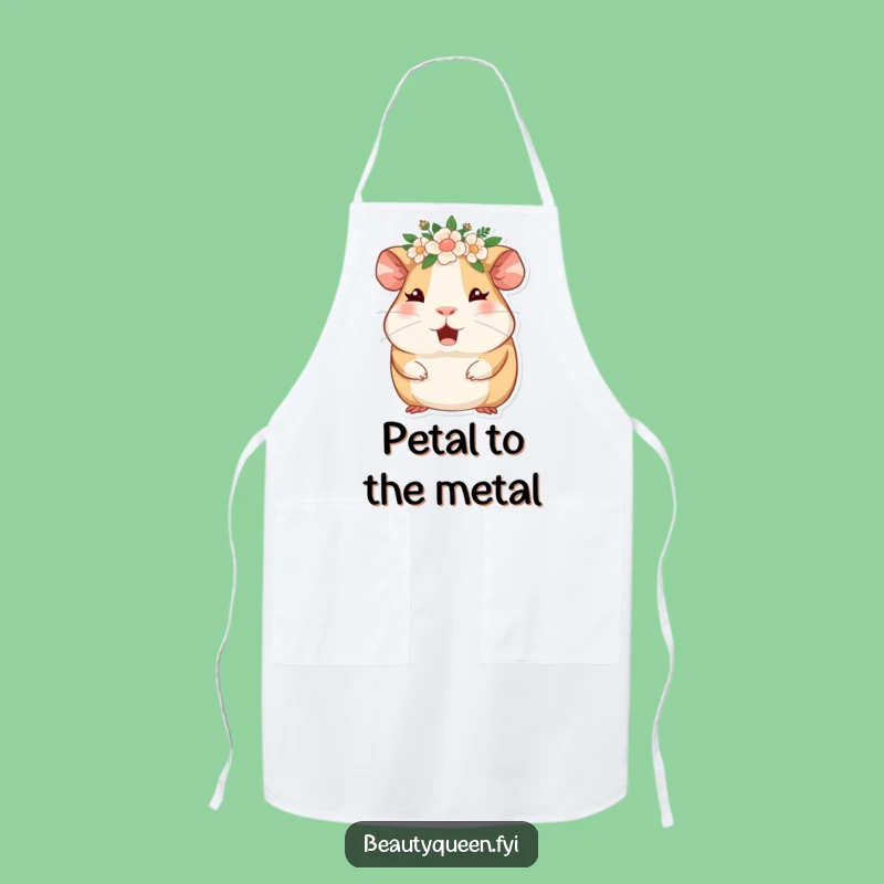 Funny Guinea Pig Floral Crown Apron: Cook with Adorable Giggles