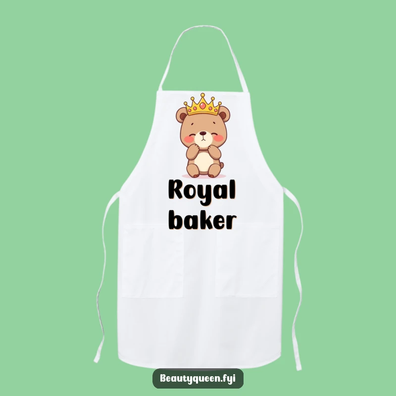 Funny Bear Cub Curtsey Apron: Kitchen Royal Art, Perfect Gift for Cooks!