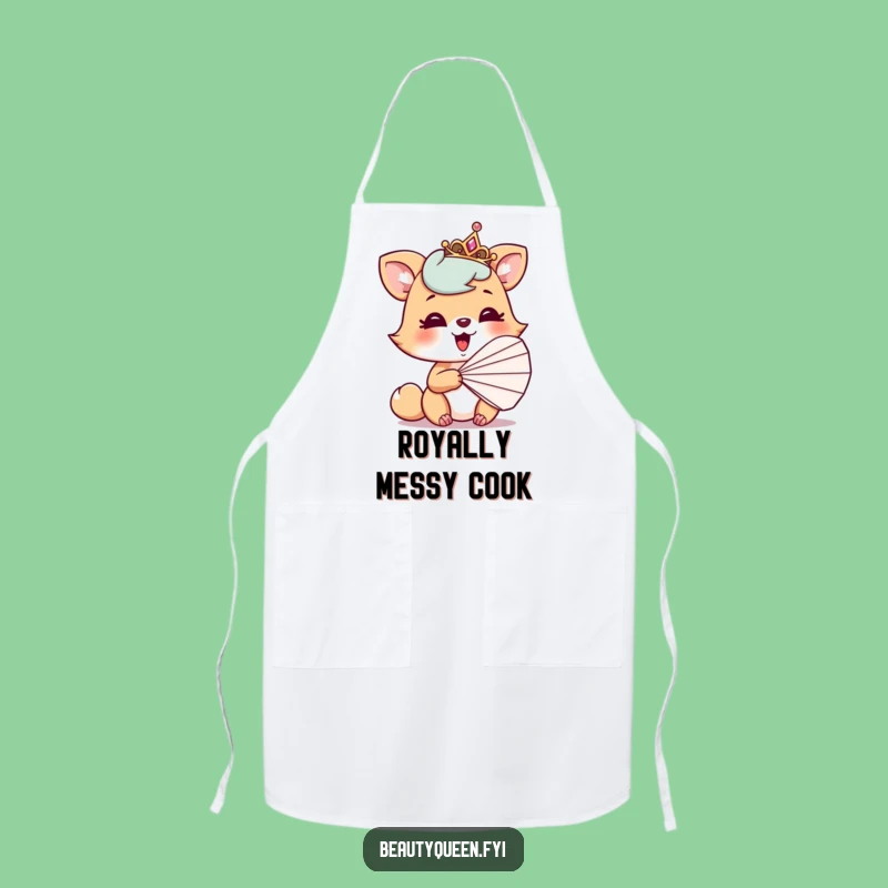 Funny Apron: Playful animal tiara fan giggles, cook with hilarious style