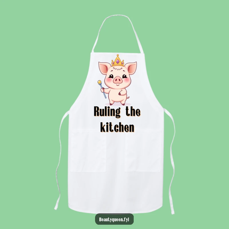 Funny Piglet Tiara Apron: Elegant Porker Cooking, Kitchen Fun & Hilarious Chef Gift