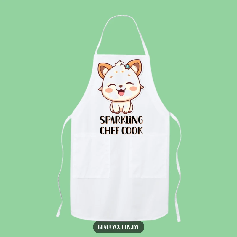 Funny Apron: Happy animal sparkly accessory, cook with delightful sparkle