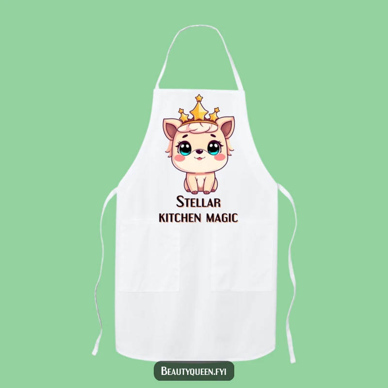 Funny Apron: Star crowned animal amazed, cook with enchanted flair
