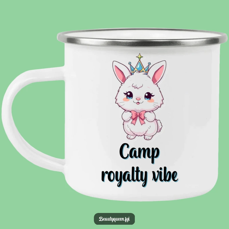 Funny Bunny Crown Camping Mug - Humorous Outdoor Gift for Royal Campers