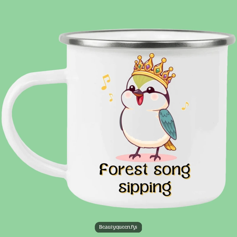 Funny Chickadee Camping Mug: Royal Singing Bird Adventure Cup Gift