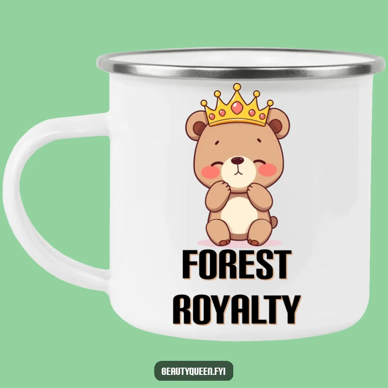 Funny Bear Cub Curtsey Camping Mug: Royal Animal Cup, Perfect Outdoor Gift!