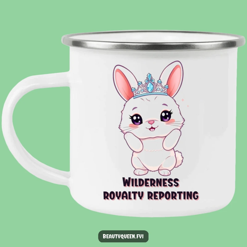 Funny Bunny Tiara Camping Mug: Durable & Royal Rabbit Drinkware Funny Gift