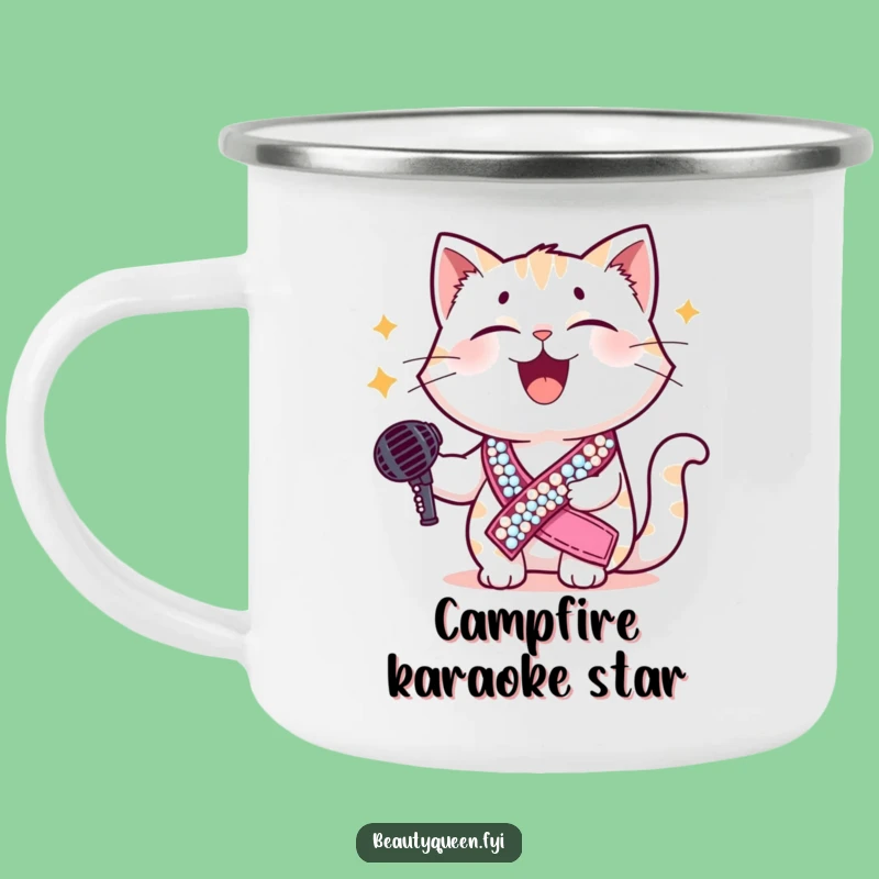 Funny Cat Diva Camping Mug: Durable & Star Cat Drinkware Funny Gift