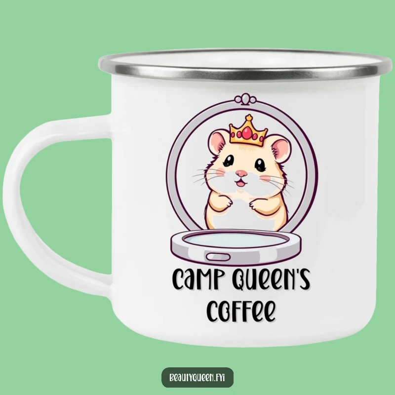 Funny Hamster Queen Camping Mug: Royal Pet Cup for Hilarious Outdoor Adventures