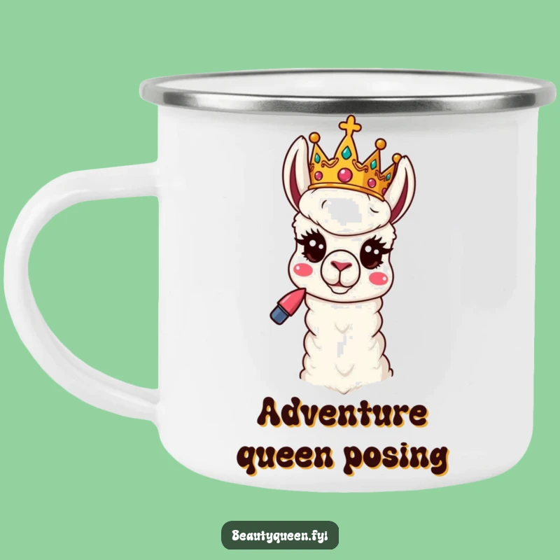 Funny Llama Camping Mug: Sassy Royal Pose Adventure Cup Gift