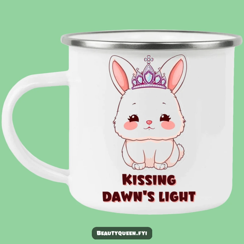 Funny Rabbit Tiara Camping Mug: Outdoor Fluffy Kiss, Durable & Hilarious Adventure Gift