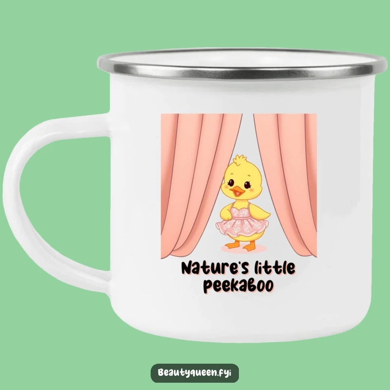 Funny Duckling Shimmer Dress Camping Mug: Outdoor Peek Funny Gift!