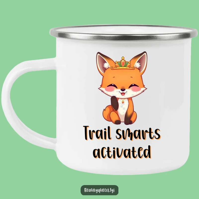 Funny Fox Diadem Camping Mug: Durable & Chic Drinkware Funny Gift
