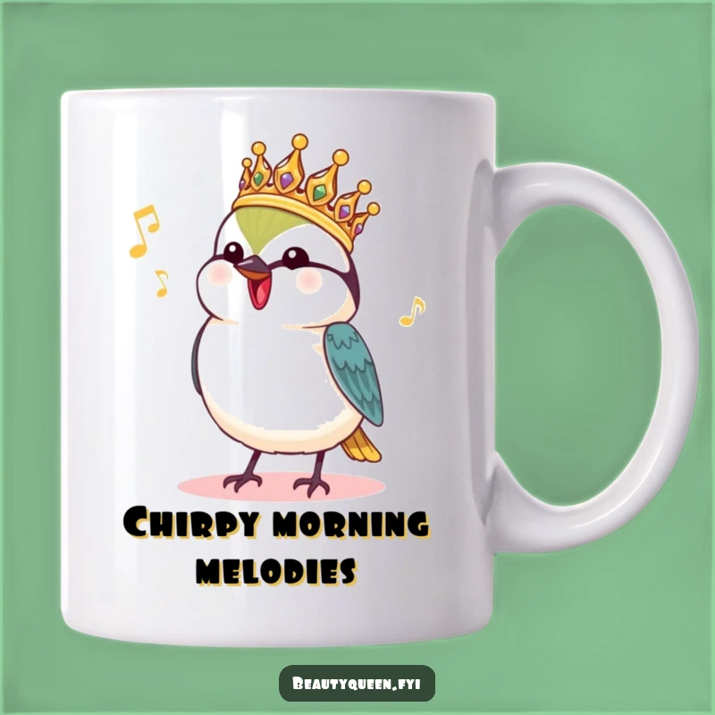 Funny Chickadee Royal Mug: Charming Bird Singing Princess Gift