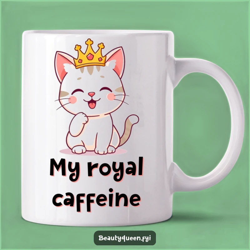 Funny Crowned Cat Mug: Regal Charm for Your Coffee Break