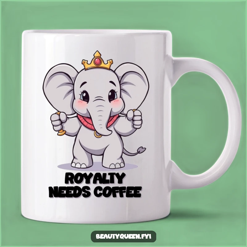 Funny Elephant Pose Mug: Royal Scepter Gift for a King or Queen of Comedy