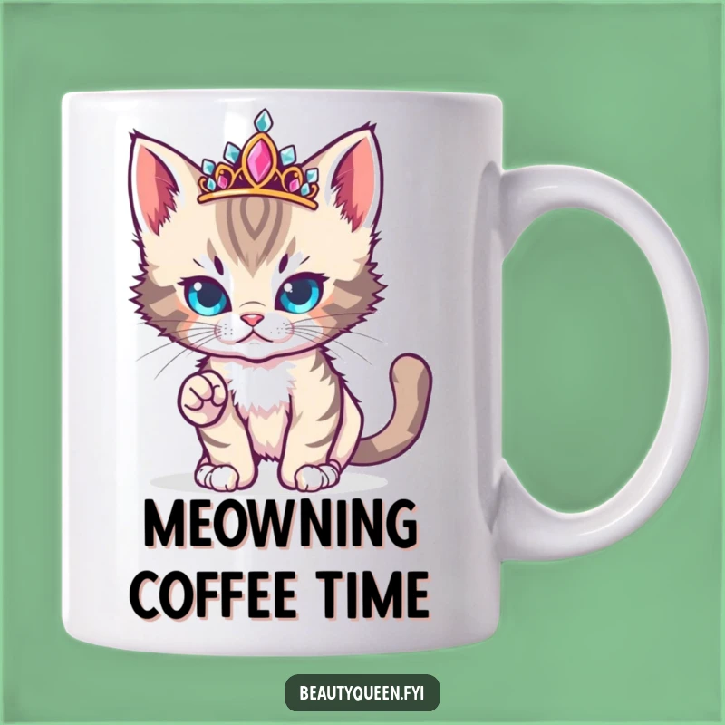 Funny Kitten Diva Mug: Jeweled Tiara & Fierce Pose, Perfect Funny Gift
