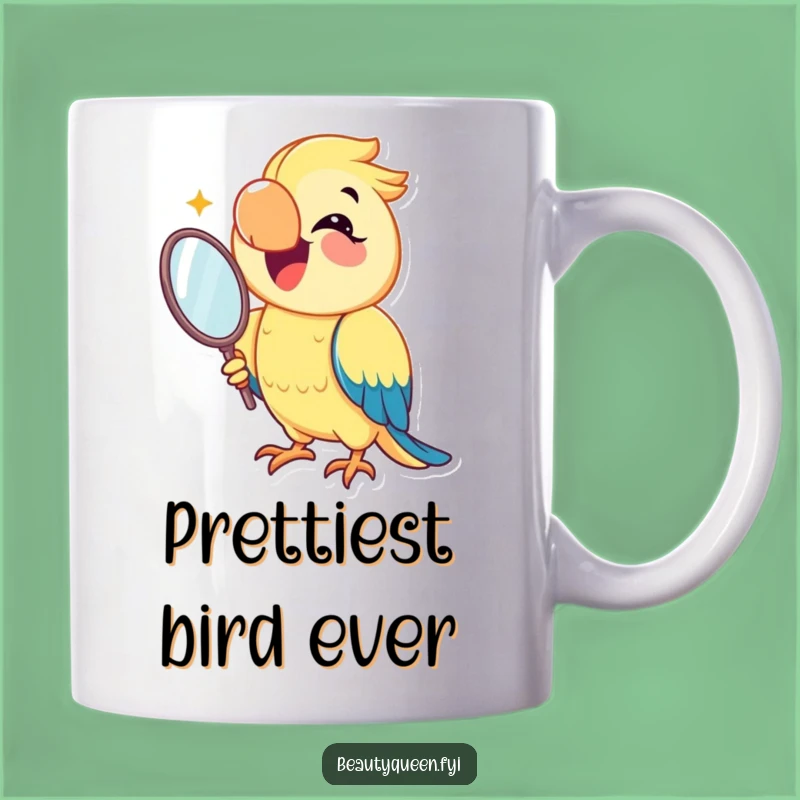 Funny Parrot Mirror Mug: Joyful Smile Gift for Vain Bird Lovers and Jokers