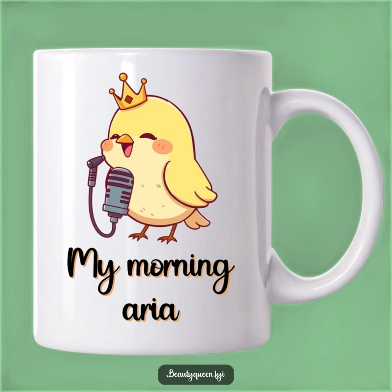 Funny Singing Bird Mug: Royal Performer Graphic, Perfect Gift for Music Lovers!