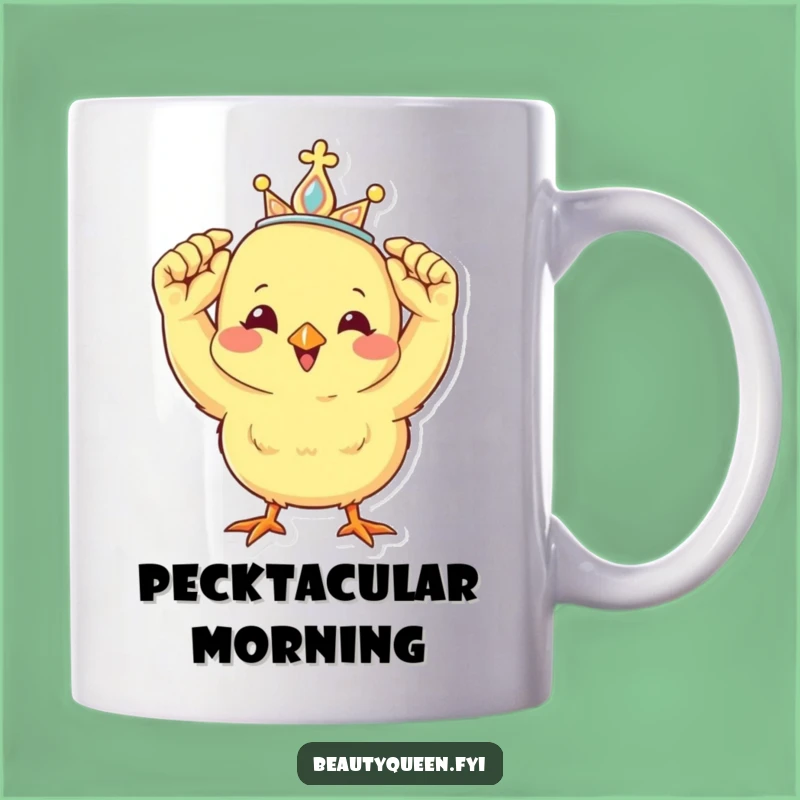 Funny Chick Tiara Queen Mug: Cheerful Royal Peep - Hilarious Gift Idea