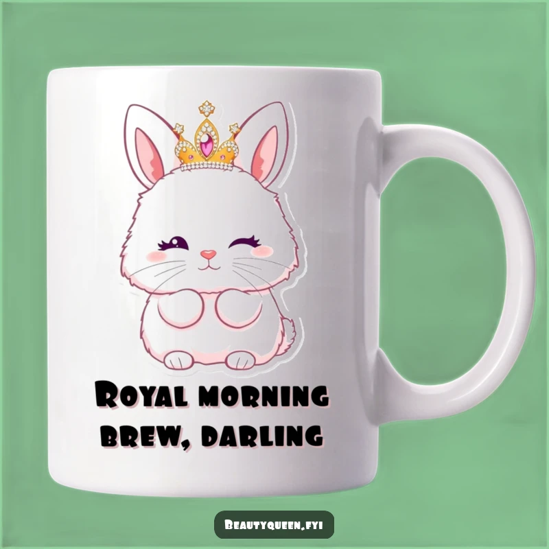 Funny Bunny Princess Tiara Kiss Mug: Adorable & Hilarious Gift for Her