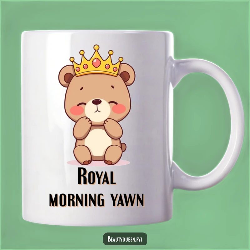 Funny Bear Cub Curtsey Mug: Royal Animal Graphic, Perfect Gift!