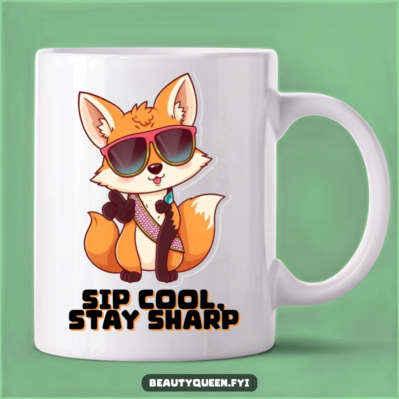 Funny Fox Sunglasses Mug - Sassy Animal Drinkware - Hilarious Wild Gift