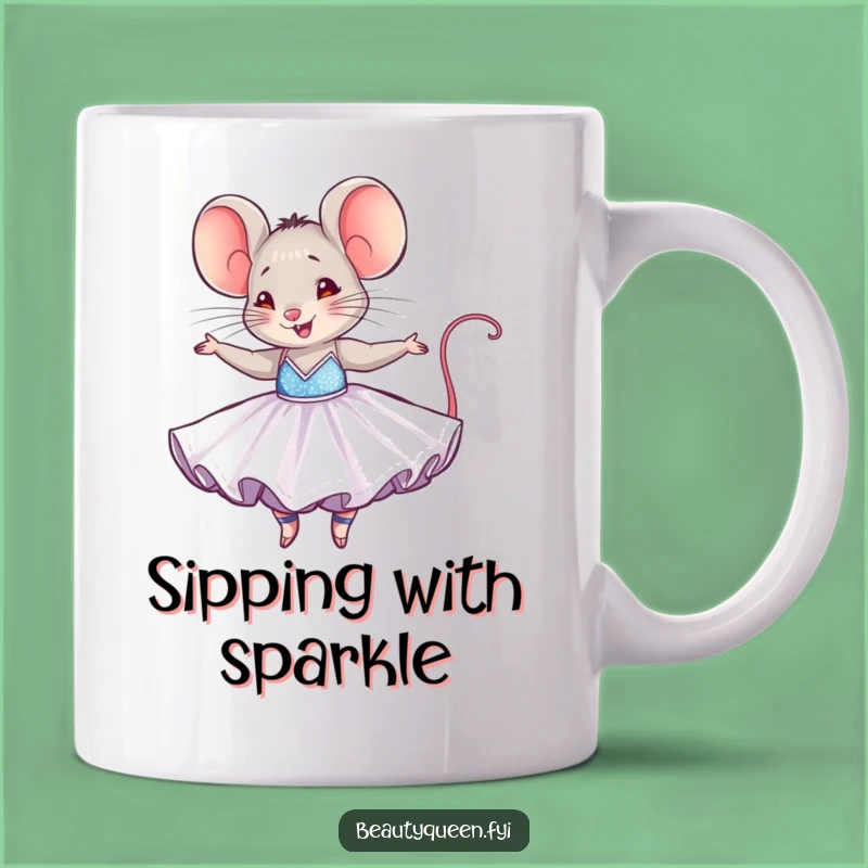 Funny Mouse Mug: Joyful Dancer in Ballgown, Tiny & Delightful Gift