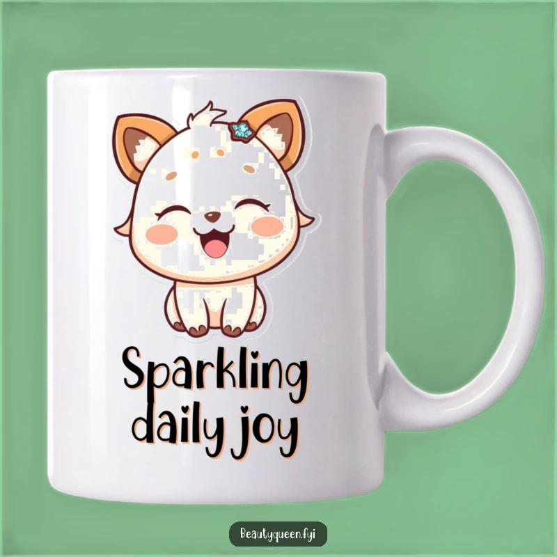 Funny Sparkly Accessory Mug: Happy animal delight, a joyful funny gift