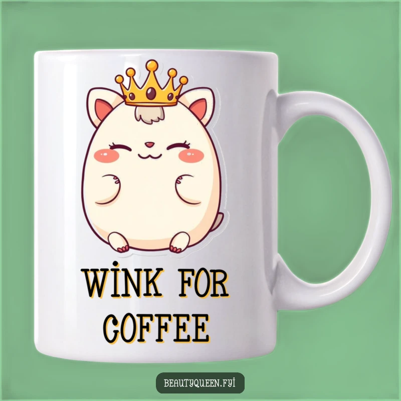 Funny Chubby Winking Crown Animal Mug - Playful Cute Gift