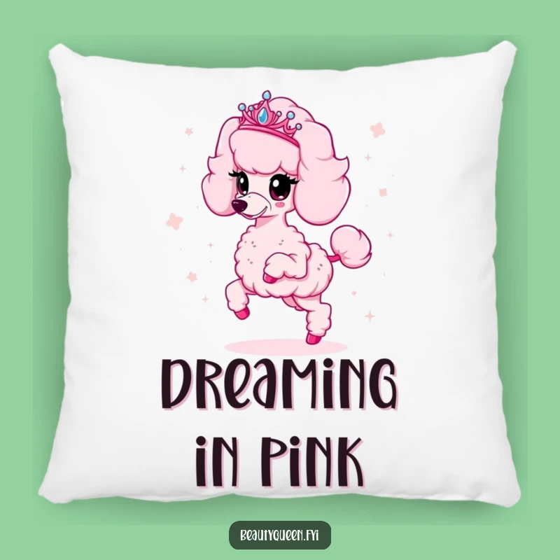 Funny Poodle Pillow: Soft Sparkly Tiara Dog Accent for Comfort