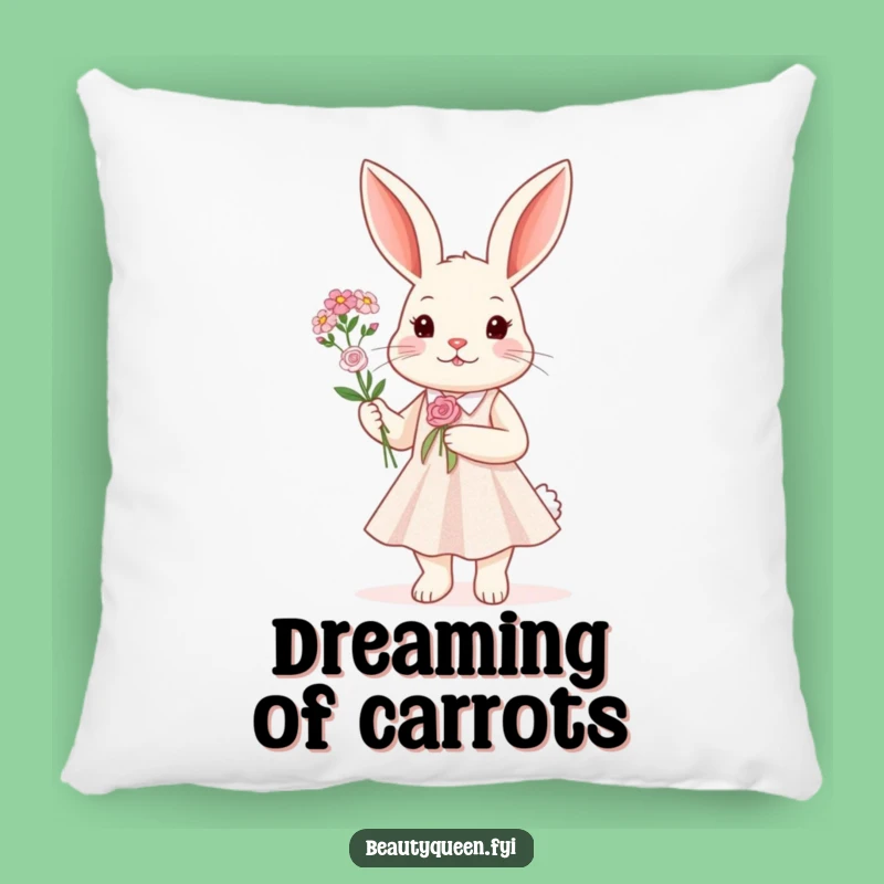 Funny Rabbit Sparkle Dress Pillow - Cozy Comfort & Floral Humor Gift