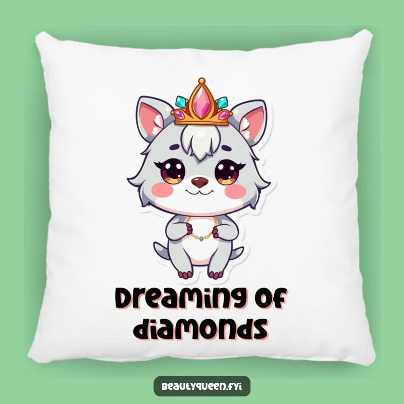 Funny Plush Crown Animal Pillow - Whimsical Jeweled Accent