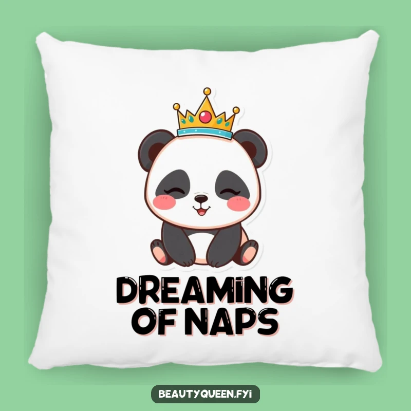 Funny Panda Tiara Pillow - Winking Bear Cushion - Cozy & Humorous Accent