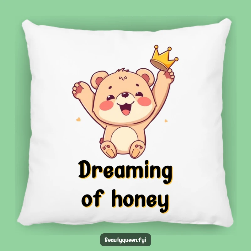 Funny Bear Cub Crown Pillow: Cozy & Joyful King Cub Decor Funny Gift