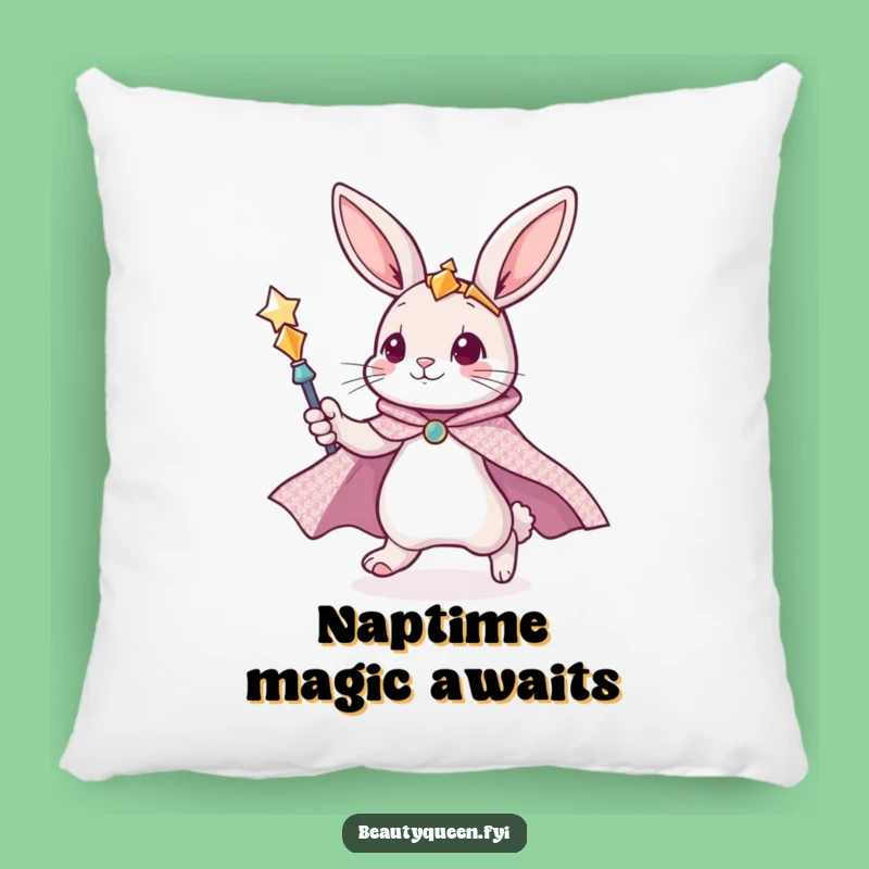 Funny Bunny Pillow - Cozy Cushion, Magical Scepter Bearer, Gift!