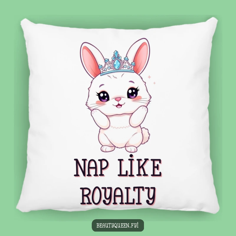 Funny Bunny Tiara Pillow: Cozy & Proud Sparkly Rabbit Decor Funny Gift