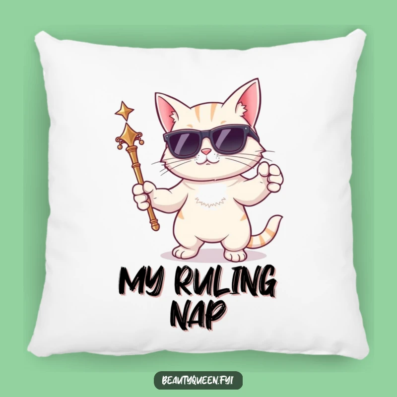 Funny Cat Pillow: Soft Cool Sunglasses Regal Accent for Comfort