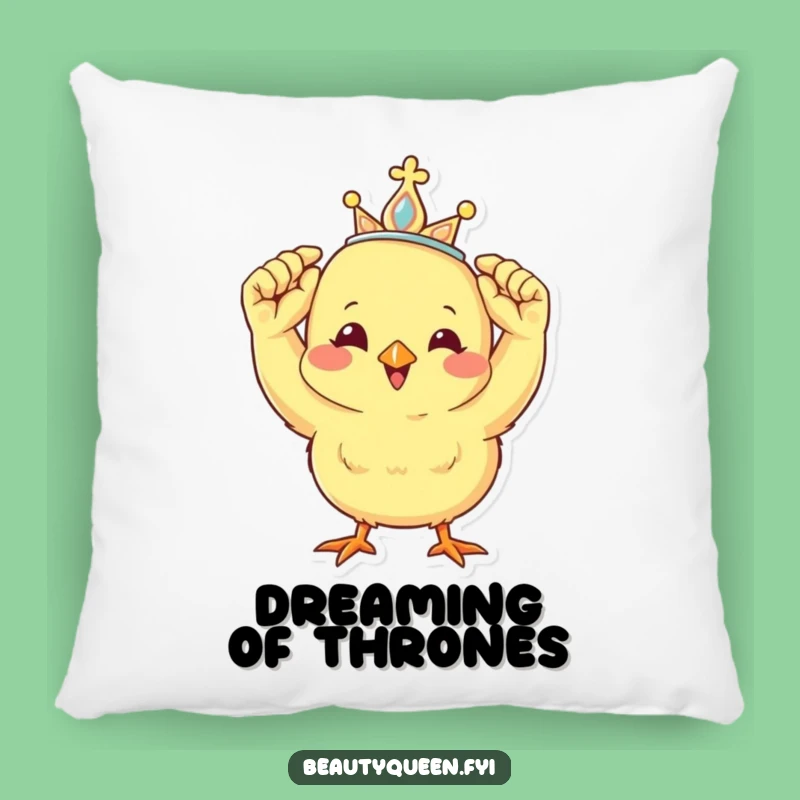 Funny Chick Tiara Pillow: Cozy Cheerful Royal Comfort - Cute Gift