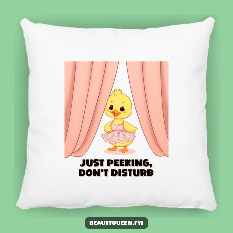 Funny Duckling Shimmer Dress Pillow: Cozy Peek Accent Funny Gift!
