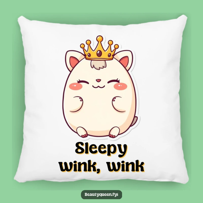 Funny Plush Chubby Animal Pillow - Playful Tiny Crown Accent