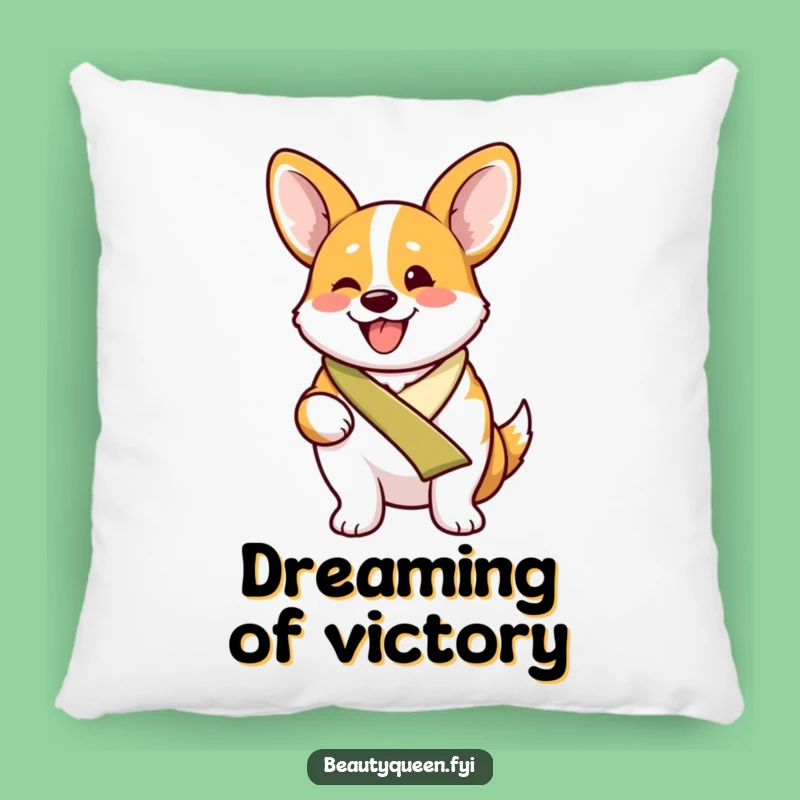 Funny Proud Corgi Pillow: Cozy Excited Sash Corgi Cushion, Perfect Gift!