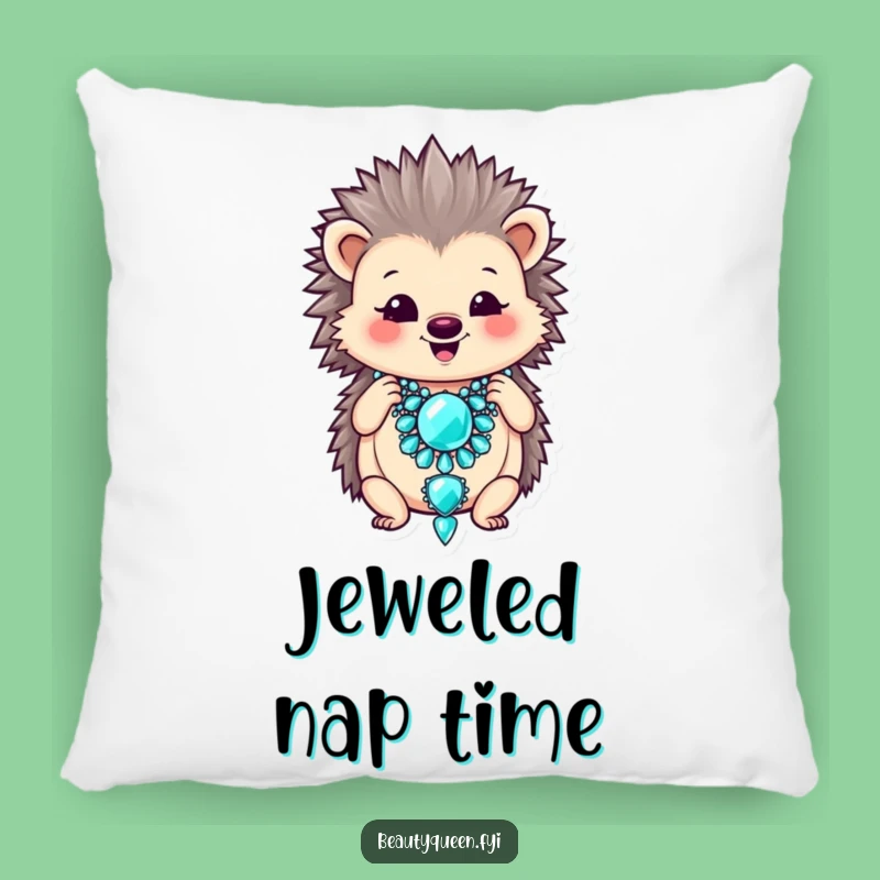Funny Hedgehog Necklace Pillow: Soft Glamour, Hilarious Decor