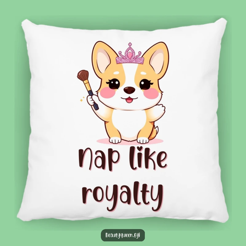 Funny Corgi Makeup Pillow: Cozy Blushing Royal Dog Cushion Gift