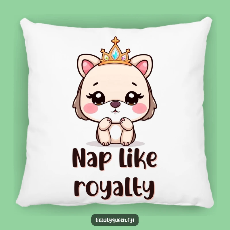 Funny Plush Tiara Animal Pillow - Cute Cozy Goodbye Accent